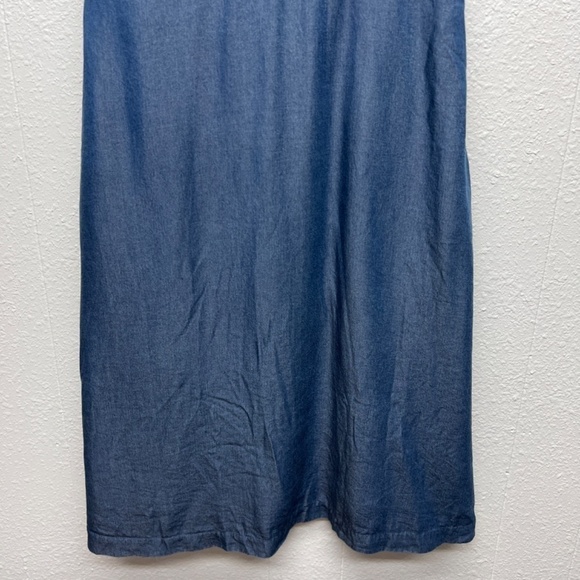 Banana Republic HighWaist Chambray Cottagecore Cut Out Midi Dress Womens Size 2 - Picture 5 of 11